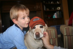 Tau and Mason before a round of golf