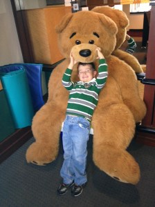 Cutler and his buddy bear